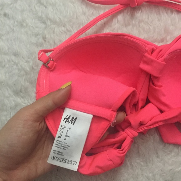 🔥 neon pink twist Bandeau bikini top - Picture 5 of 6